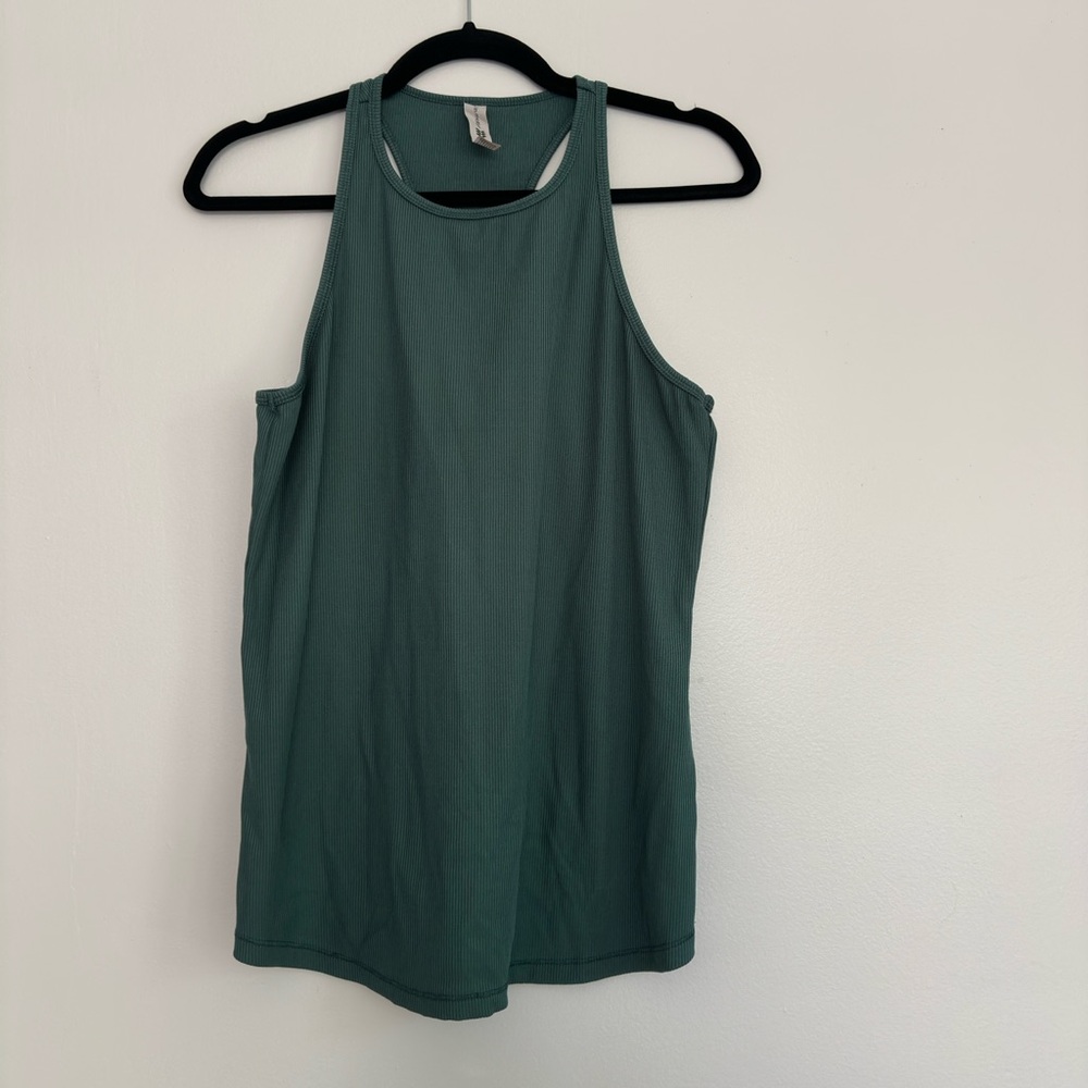 All in Motion Green Tank Top with Racerback and Crew Neck